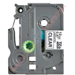NASTRO BROTHER TZE-131 ETICHETTA  12 MM X  8 MT LAMINATA NERO SU TRASPARENTE